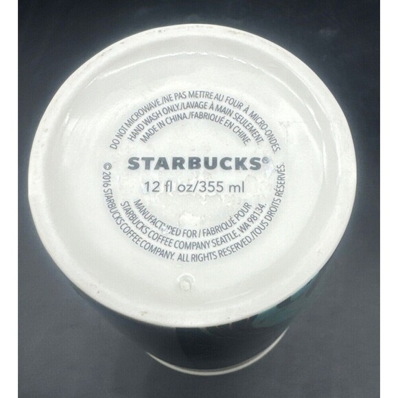 2016 Starbucks 25th Anniversary Ceramic Tumbler Travel Mug Mermaid Siren 12 oz - Picture 7 of 7